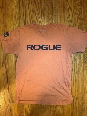 Rogue Men's Short Sleeve Tee in Orange with Navy Logo